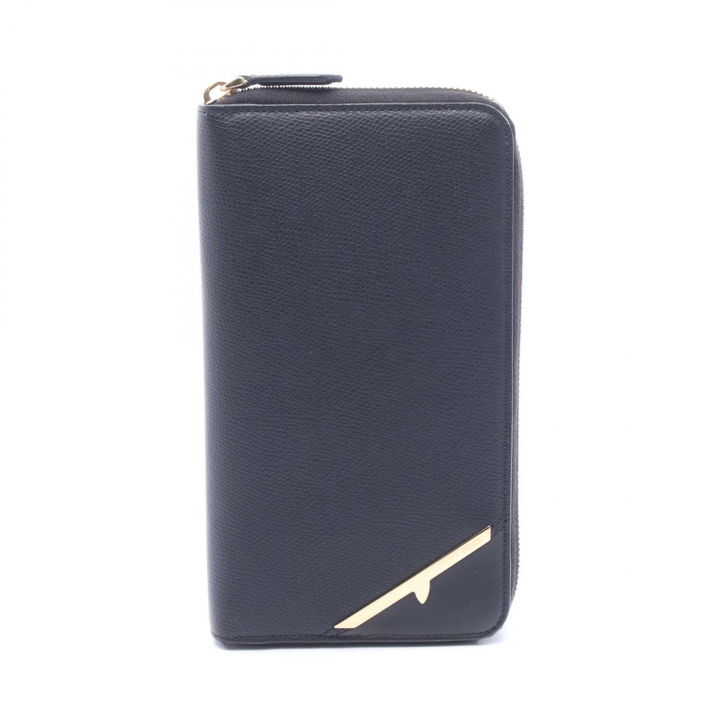 Fendi Round Wallet Bug's Eye Black Leather
