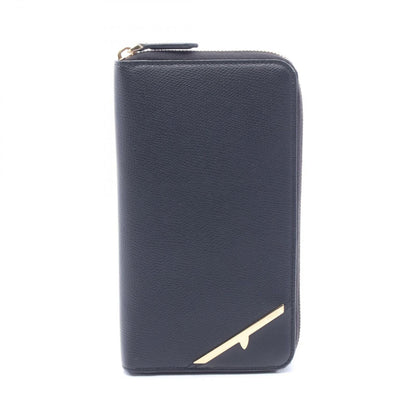 Fendi Round Wallet Bug's Eye Black Leather