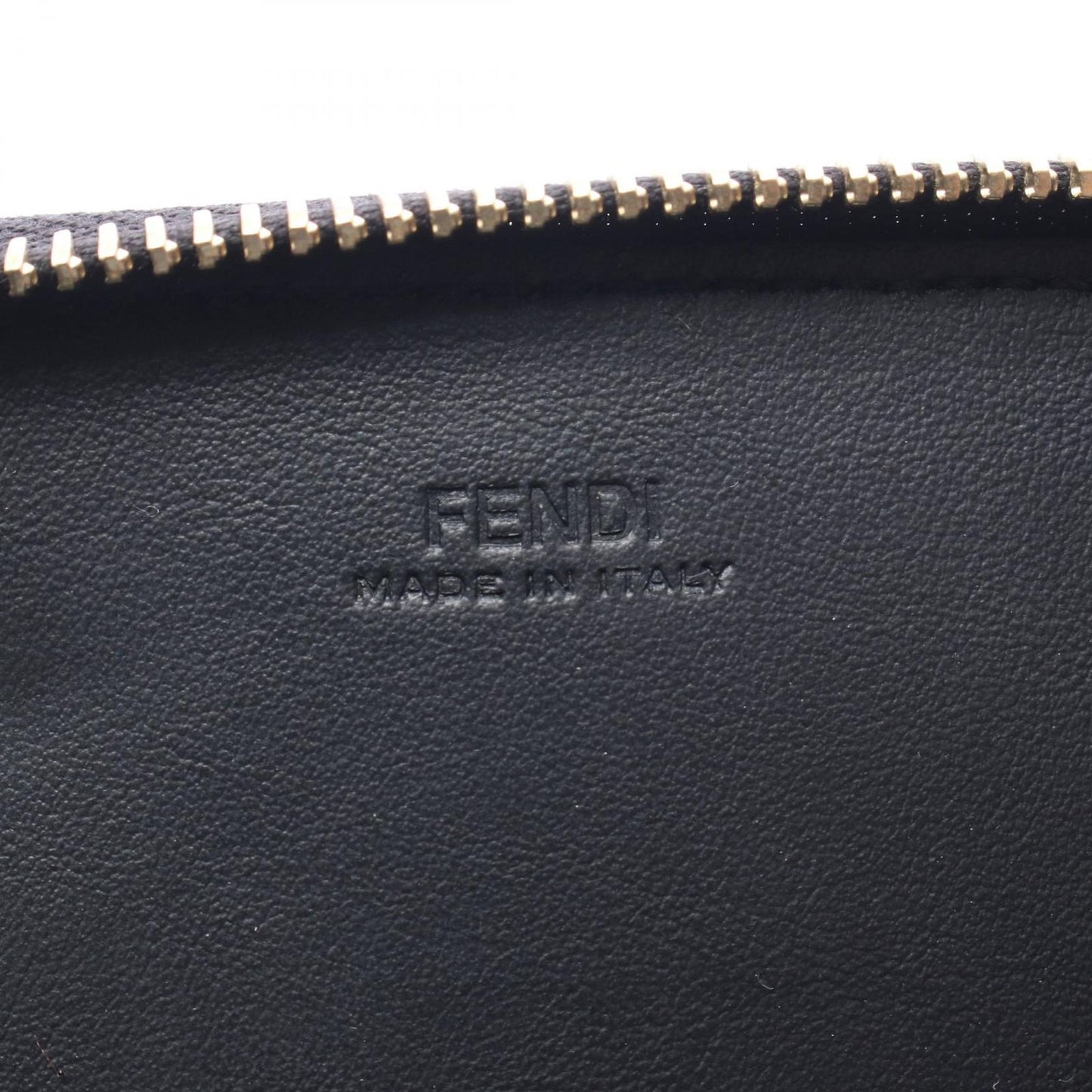 Fendi Round Wallet Bug's Eye Black Leather