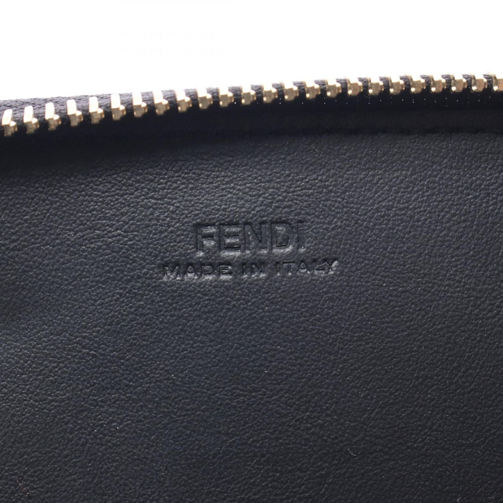 Fendi Round Wallet Bug's Eye Black Leather
