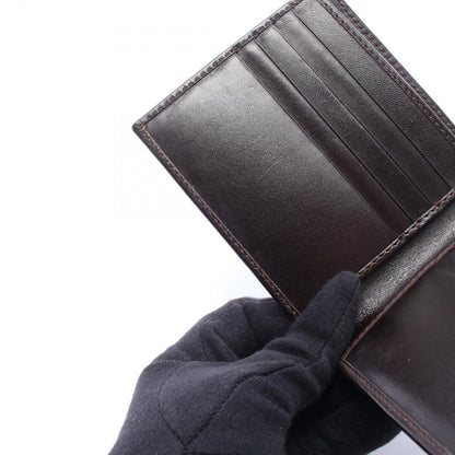 Fendi Bifold Wallet Zucca Dark Brown Canvas Leather Billfold