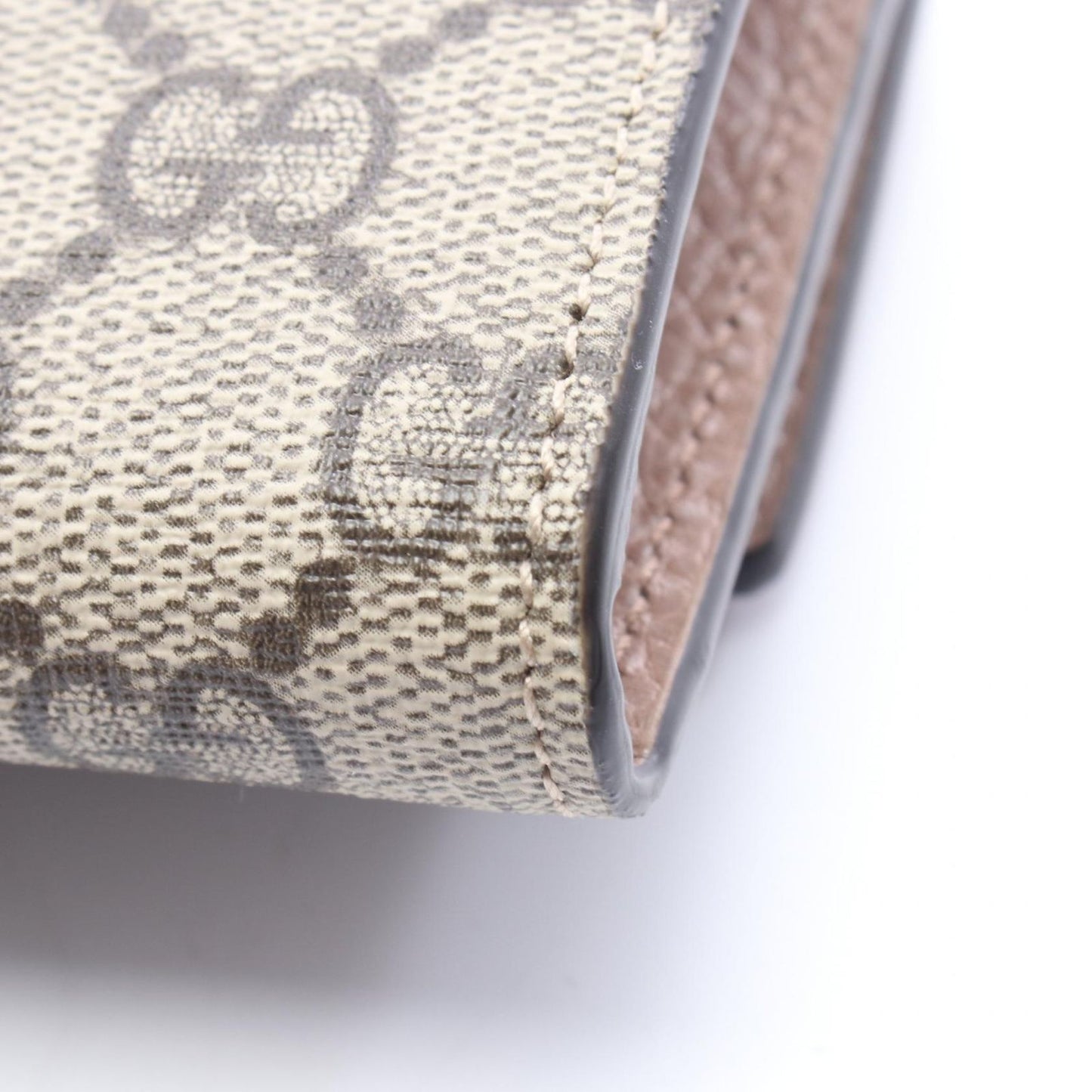 Gucci Bifold Wallet Petit Marmont Continental Beige Leather GG