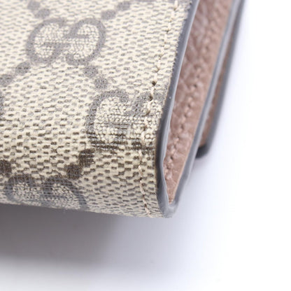 Gucci Bifold Wallet Petit Marmont Continental Beige Leather GG