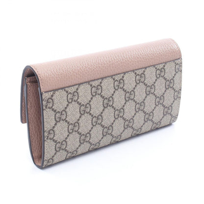 Gucci Bifold Wallet Petit Marmont Continental Beige Leather GG