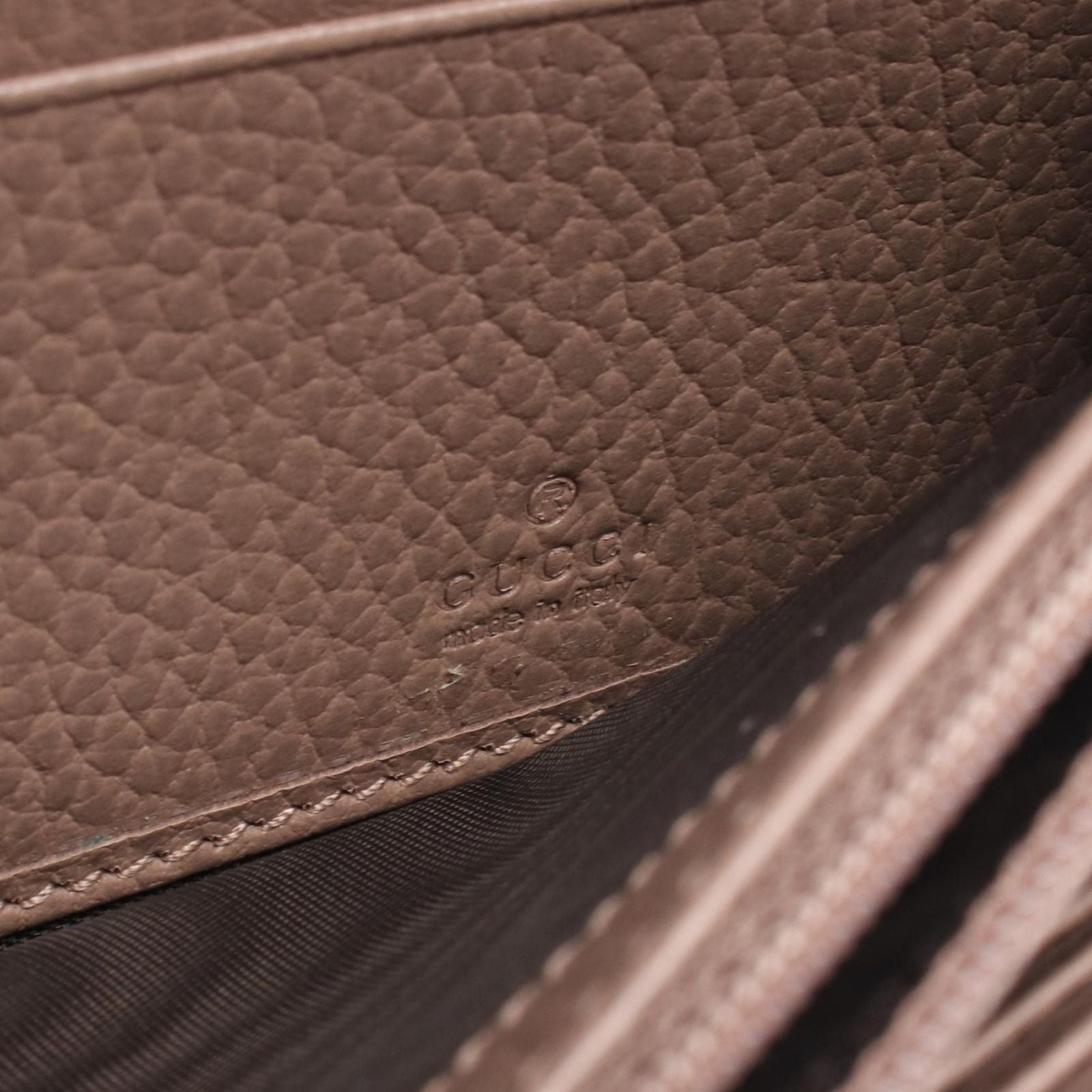 Gucci Bifold Wallet Petit Marmont Continental Beige Leather GG