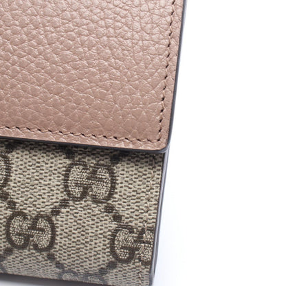 Gucci Bifold Wallet Petit Marmont Continental Beige Leather GG