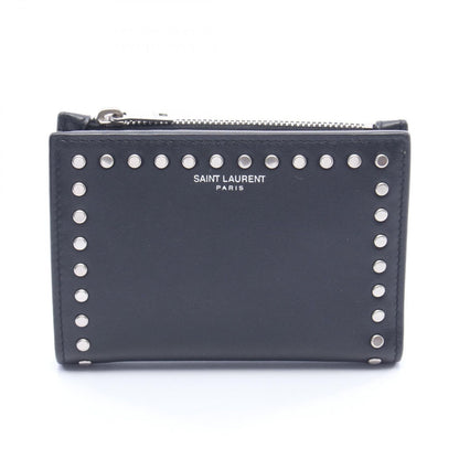 Saint Laurent Paris Bifold Wallet Studded Black Leather