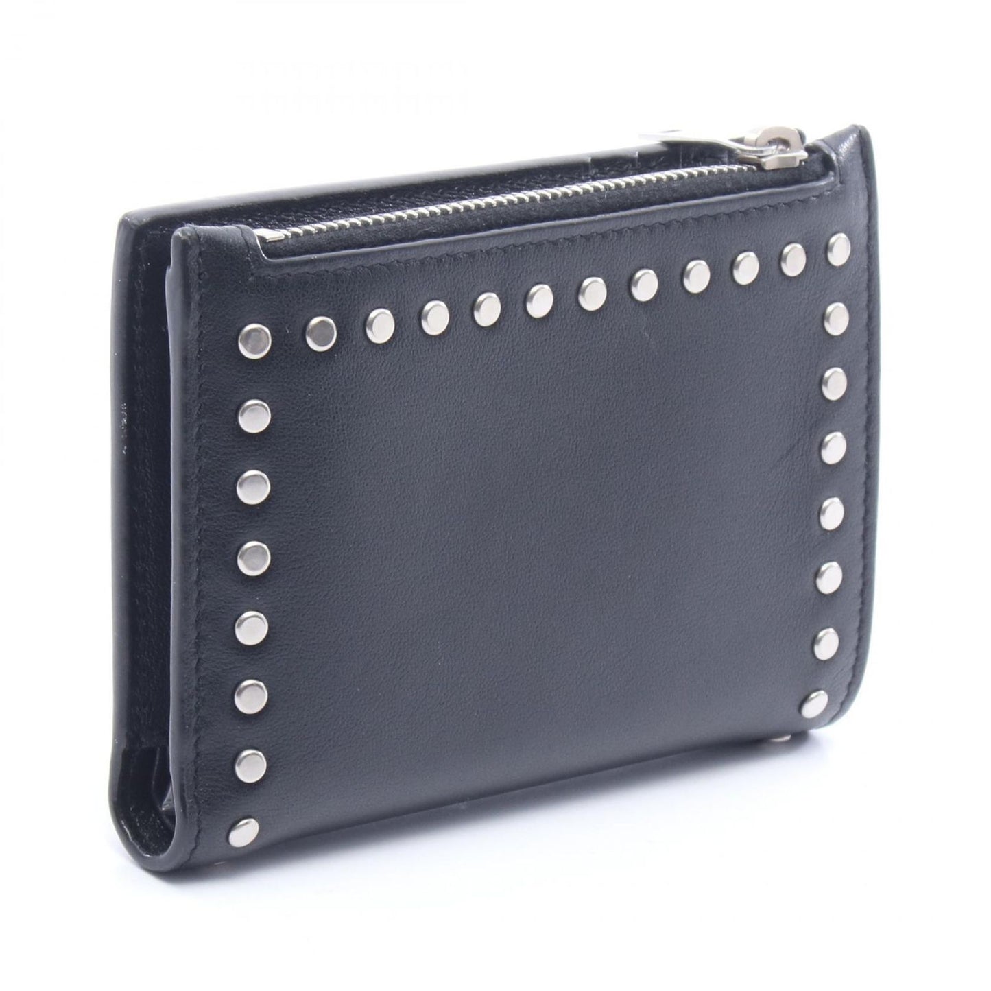 Saint Laurent Paris Bifold Wallet Studded Black Leather