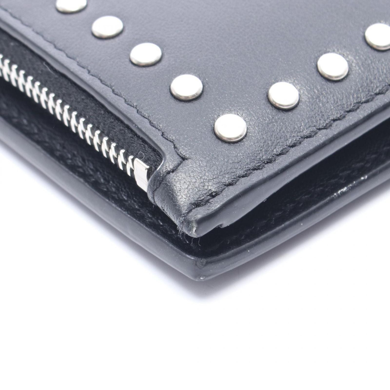 Saint Laurent Paris Bifold Wallet Studded Black Leather