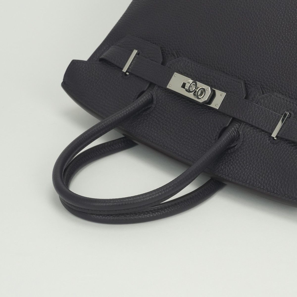 Hermes Birkin 30 Bag Togo Raisin Purple Silver Handbag