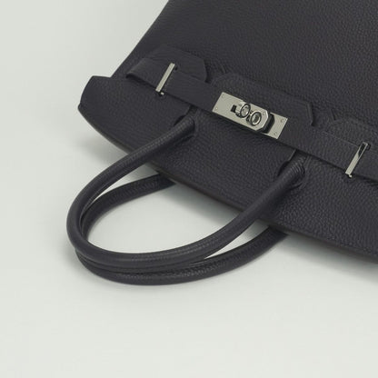 Hermes Birkin 30 Bag Togo Raisin Purple Silver Handbag