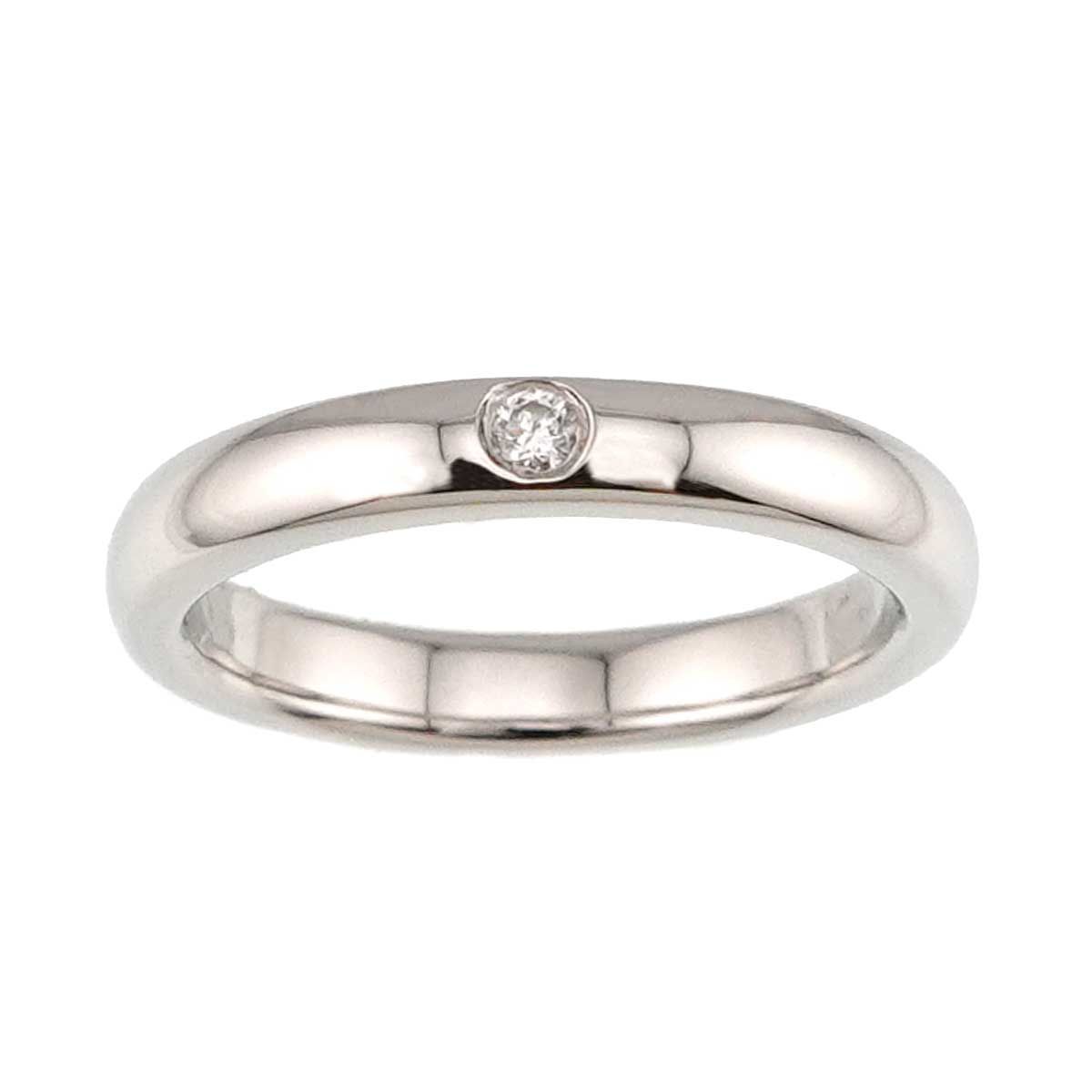 Tiffany & Co Stacking Band Ring Diamond Pt Platinum