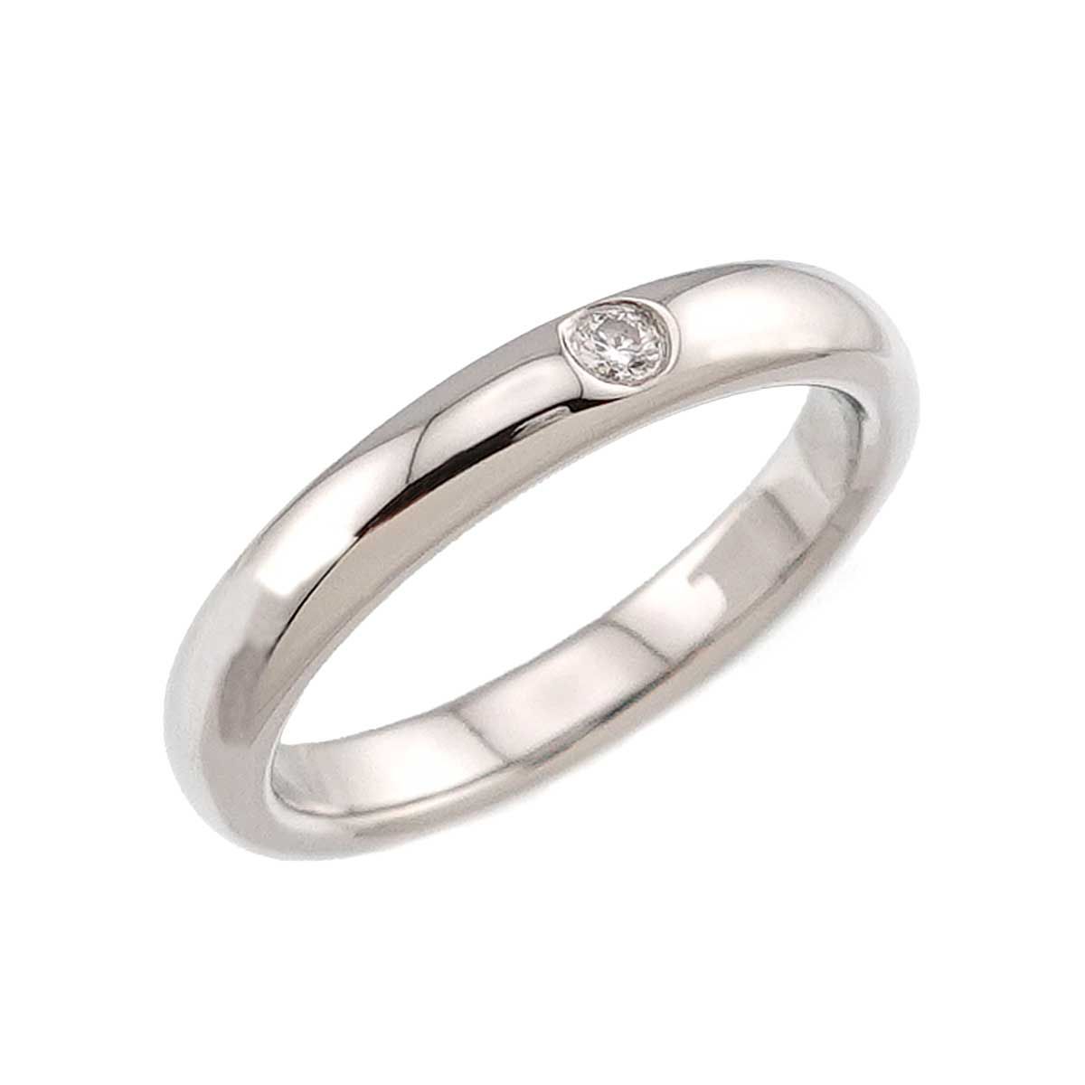 Tiffany & Co Stacking Band Ring Diamond Pt Platinum