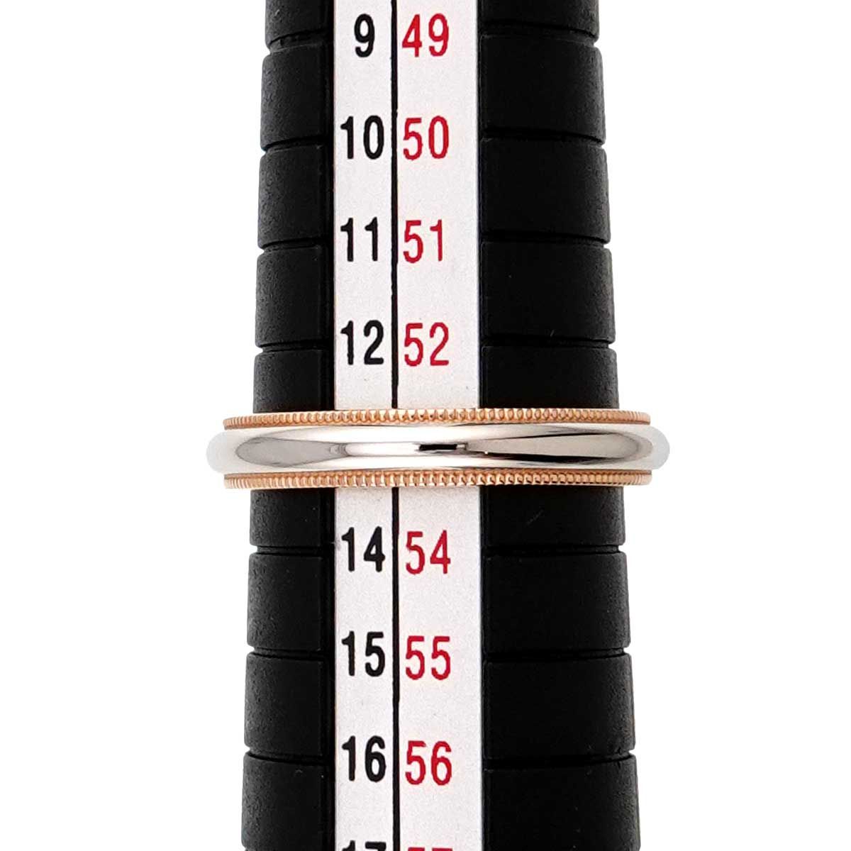 Tiffany & Co Milgrain Band Ring Pt Platinum 18k PG 750 Together