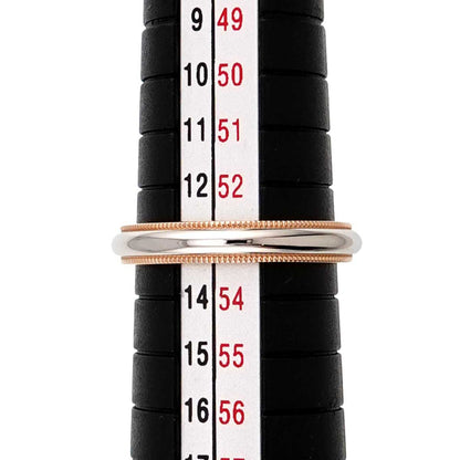 Tiffany & Co Milgrain Band Ring Pt Platinum 18k PG 750 Together