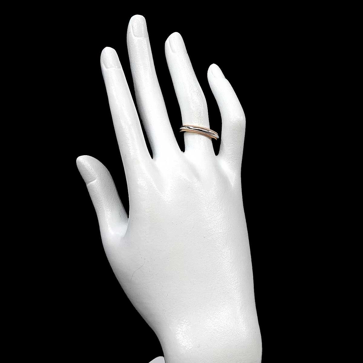 Tiffany & Co Milgrain Band Ring Pt Platinum 18k PG 750 Together