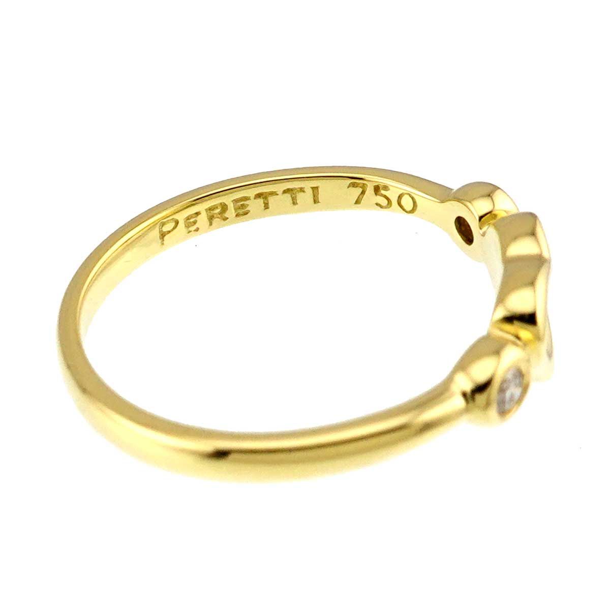 Tiffany & Co Full Heart Ring Diamond 18k YG Yellow Gold 750 Open