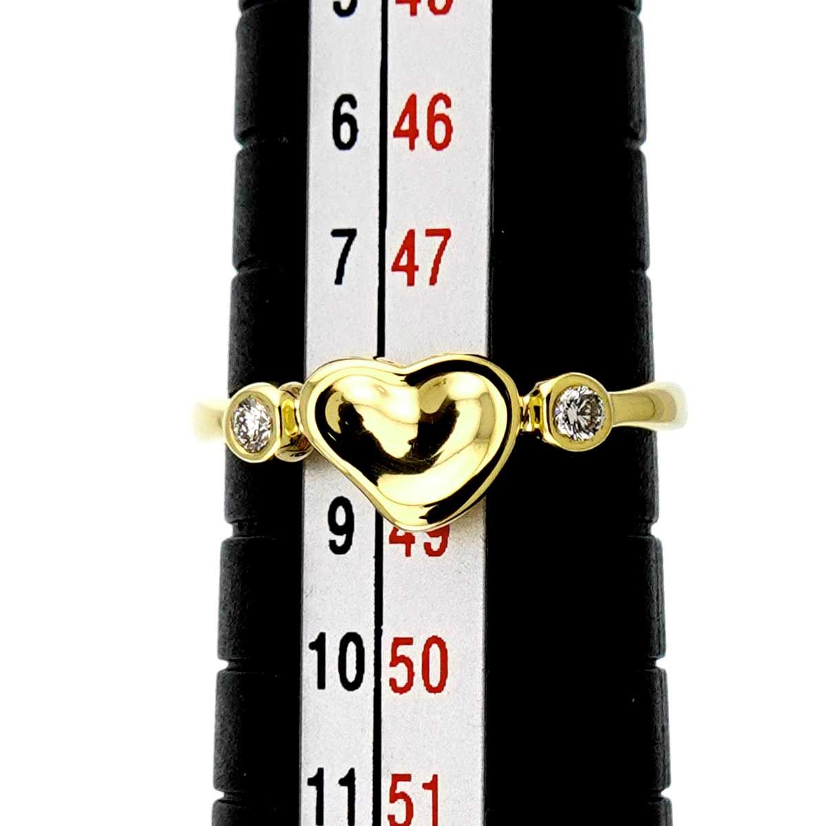 Tiffany & Co Full Heart Ring Diamond 18k YG Yellow Gold 750 Open