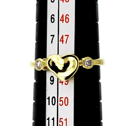 Tiffany & Co Full Heart Ring Diamond 18k YG Yellow Gold 750 Open