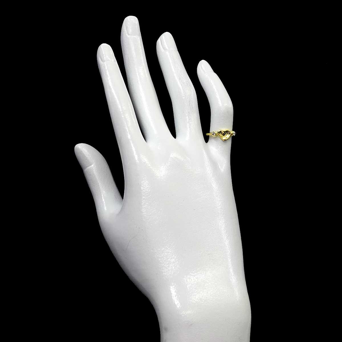 Tiffany & Co Full Heart Ring Diamond 18k YG Yellow Gold 750 Open