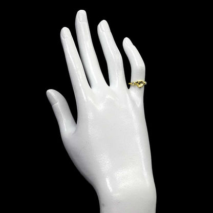 Tiffany & Co Full Heart Ring Diamond 18k YG Yellow Gold 750 Open