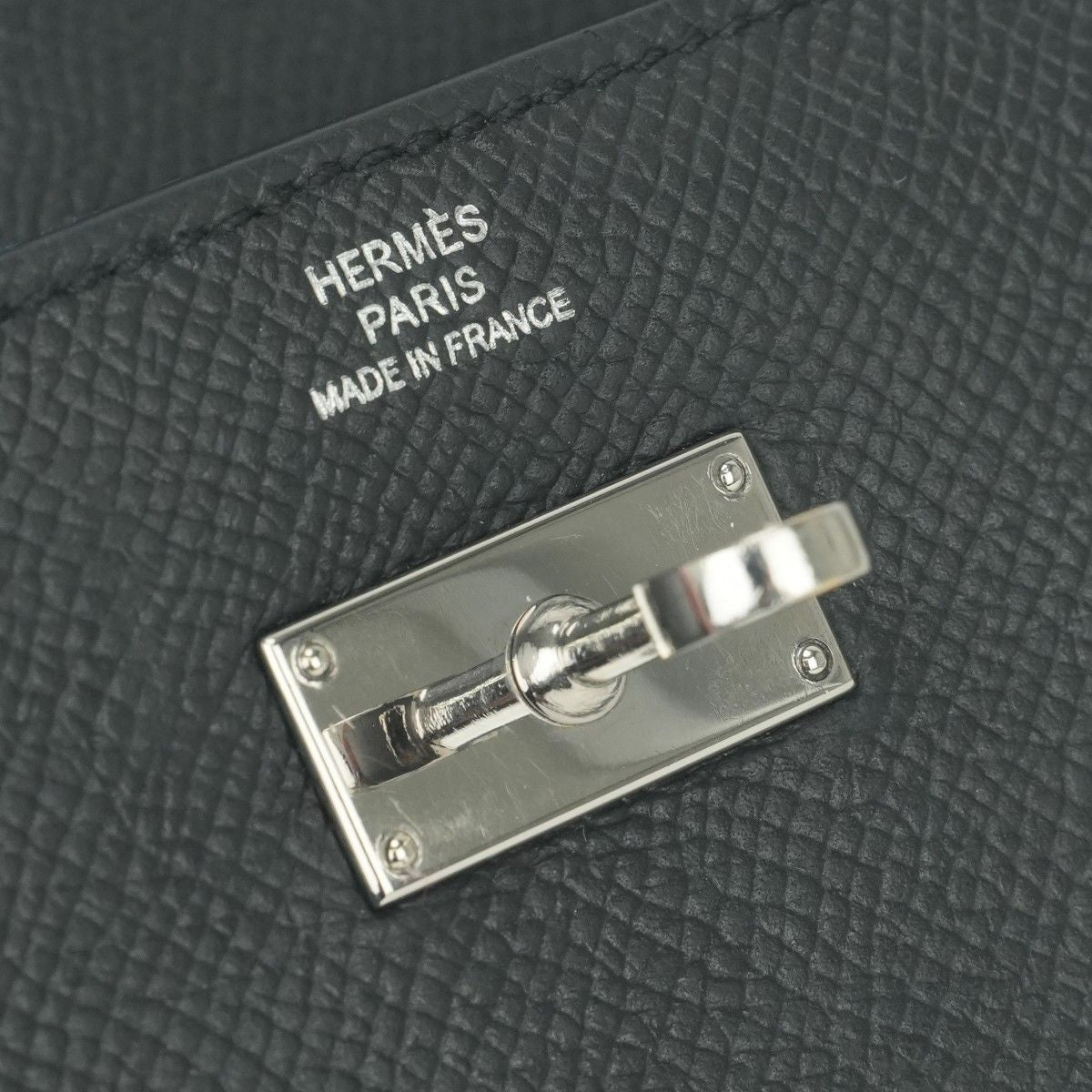 Hermes Kelly Wallet Epsom Noir Black Silver Veau