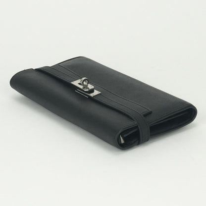 Hermes Kelly Wallet Epsom Noir Black Silver Veau