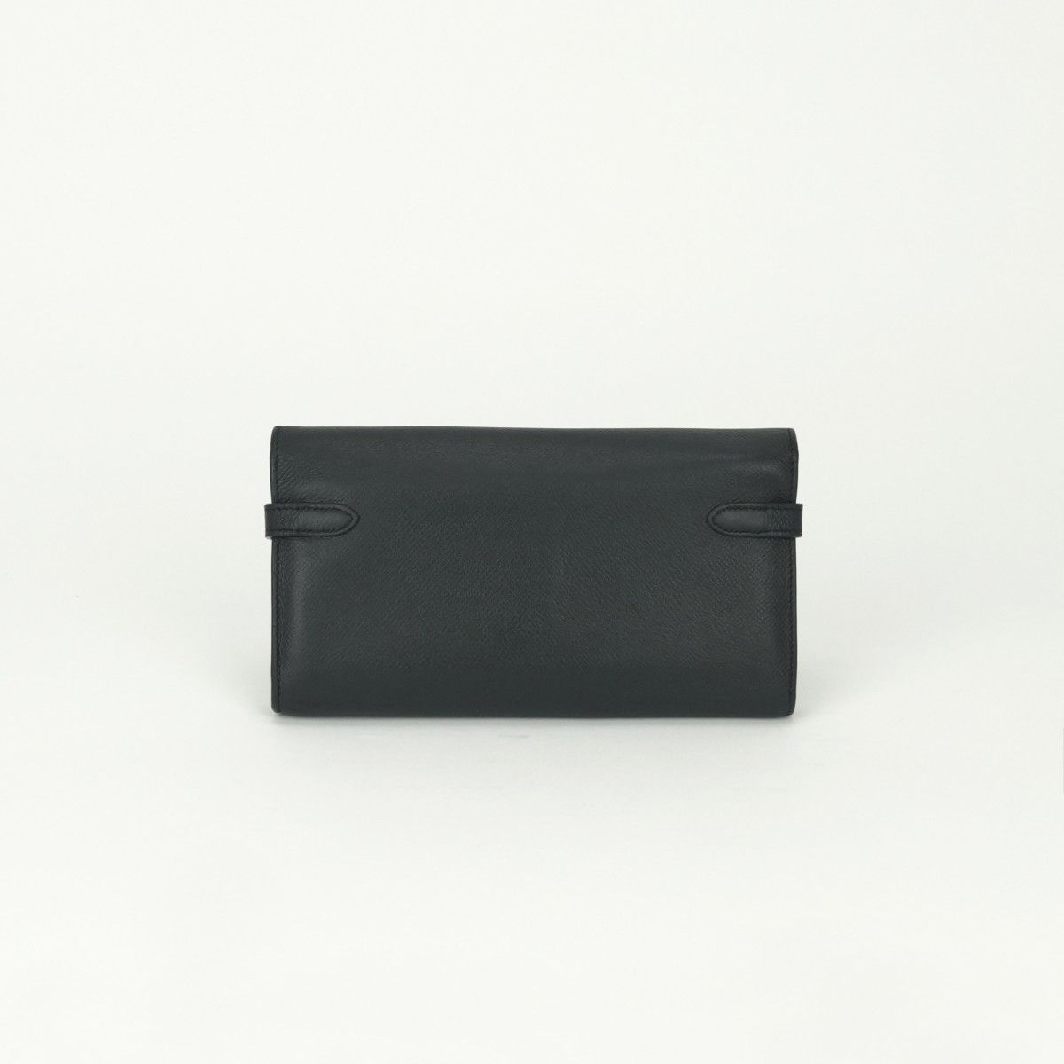 Hermes Kelly Wallet Epsom Noir Black Silver Veau