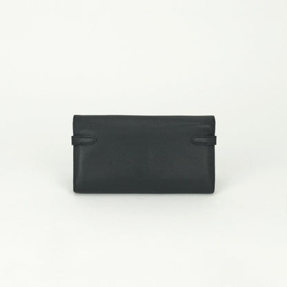 Hermes Kelly Wallet Epsom Noir Black Silver Veau
