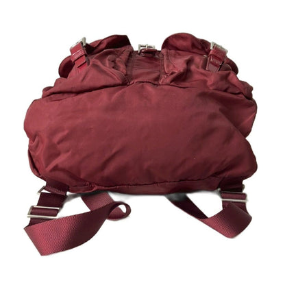 Prada Backpack Sac Nylon Triangle Plate Red