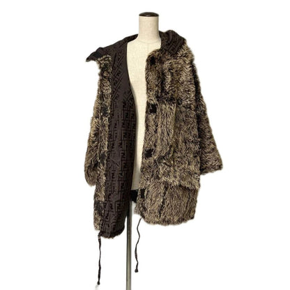 Fendi Mohair Blend Coat Vintage Lining Zucca 40 Beige