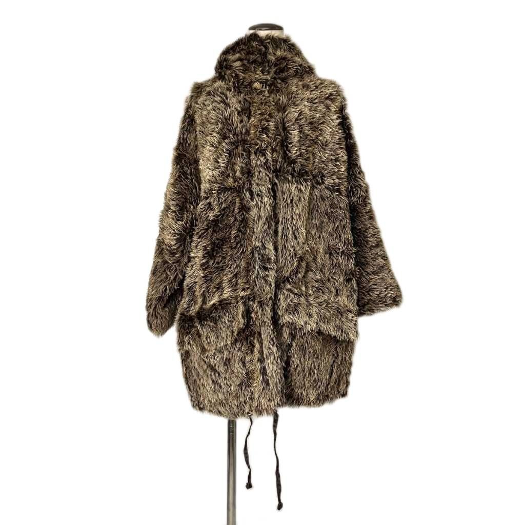 Fendi Mohair Blend Coat Vintage Lining Zucca 40 Beige