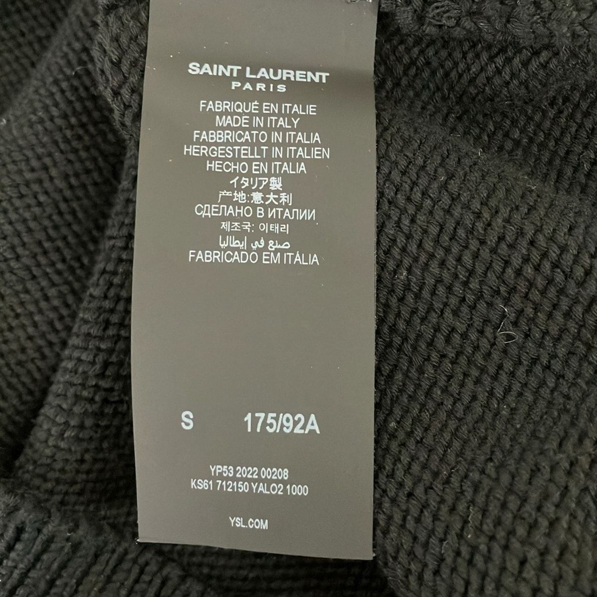 Saint Laurent Paris Long Sleeve Sweater S Black Knit Pullover