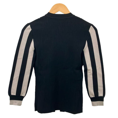 Bottega Veneta Long Sleeve Sweater 38 S Black Beige