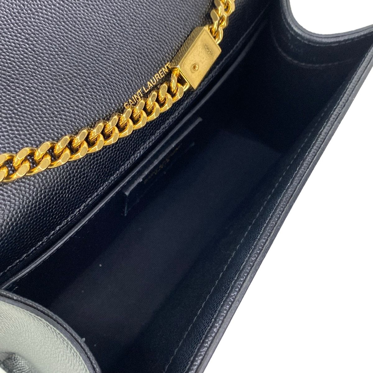 Saint Laurent Paris Shoulder Bag Kate Small Black Chain Leather