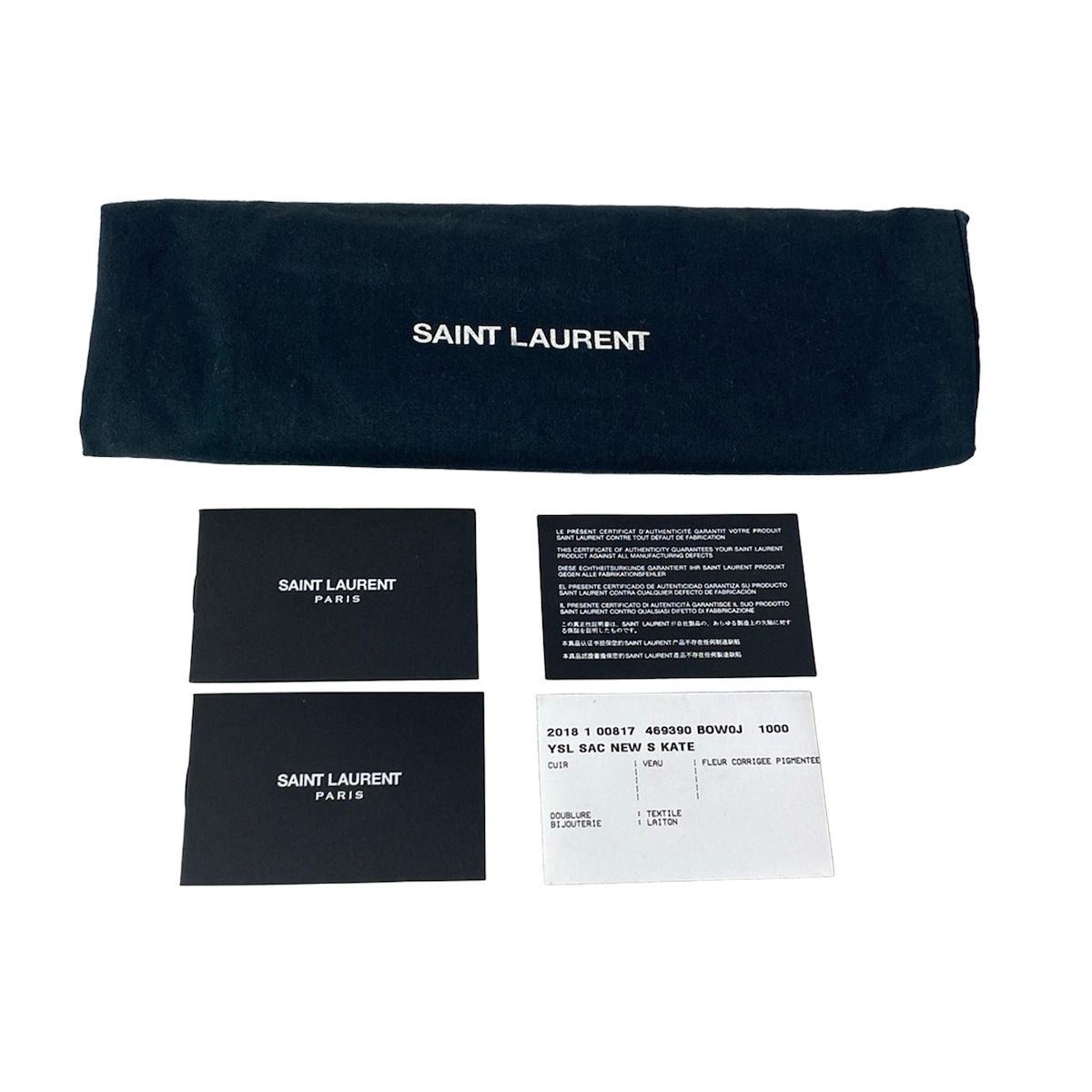 Saint Laurent Paris Shoulder Bag Kate Small Black Chain Leather