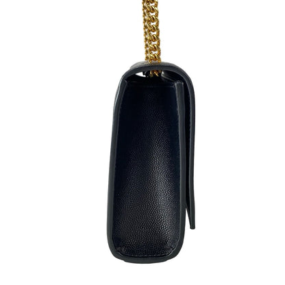 Saint Laurent Paris Shoulder Bag Kate Small Black Chain Leather