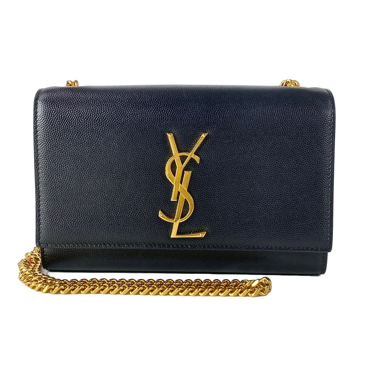Saint Laurent Paris Shoulder Bag Kate Small Black Chain Leather