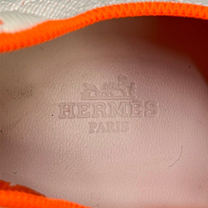 Hermes Sneakers 37.5 Cles White Black Orange Knit Logo