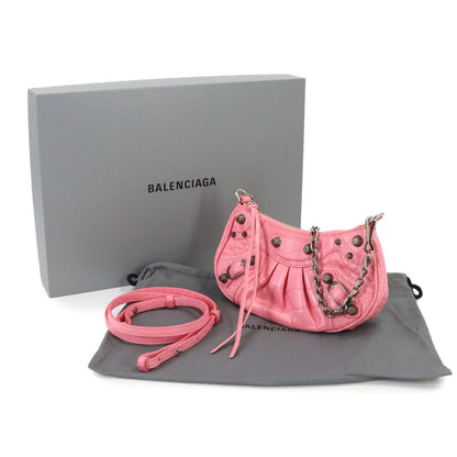 Balenciaga le Cagole Mini 2-Way Chain Shoulder Bag Leather Pink