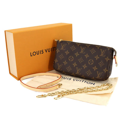 Louis Vuitton Monogram Pochette Hand Bag Brown