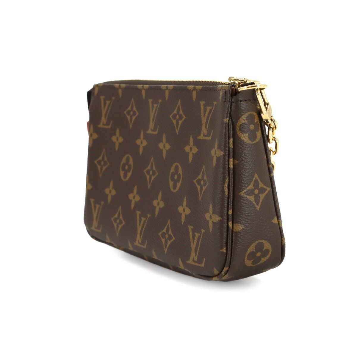 Louis Vuitton Monogram Pochette Hand Bag Brown
