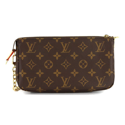 Louis Vuitton Monogram Pochette Hand Bag Brown