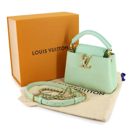 Louis Vuitton Capucines Mini 2-Way Hand Bag Taurillon Leather Water Green