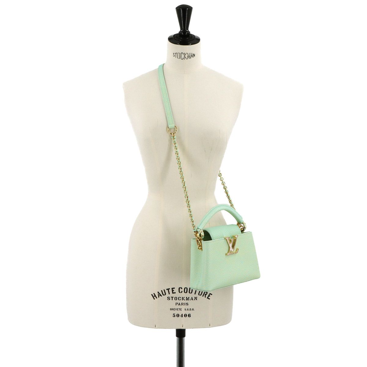 Louis Vuitton Capucines Mini 2-Way Hand Bag Taurillon Leather Water Green