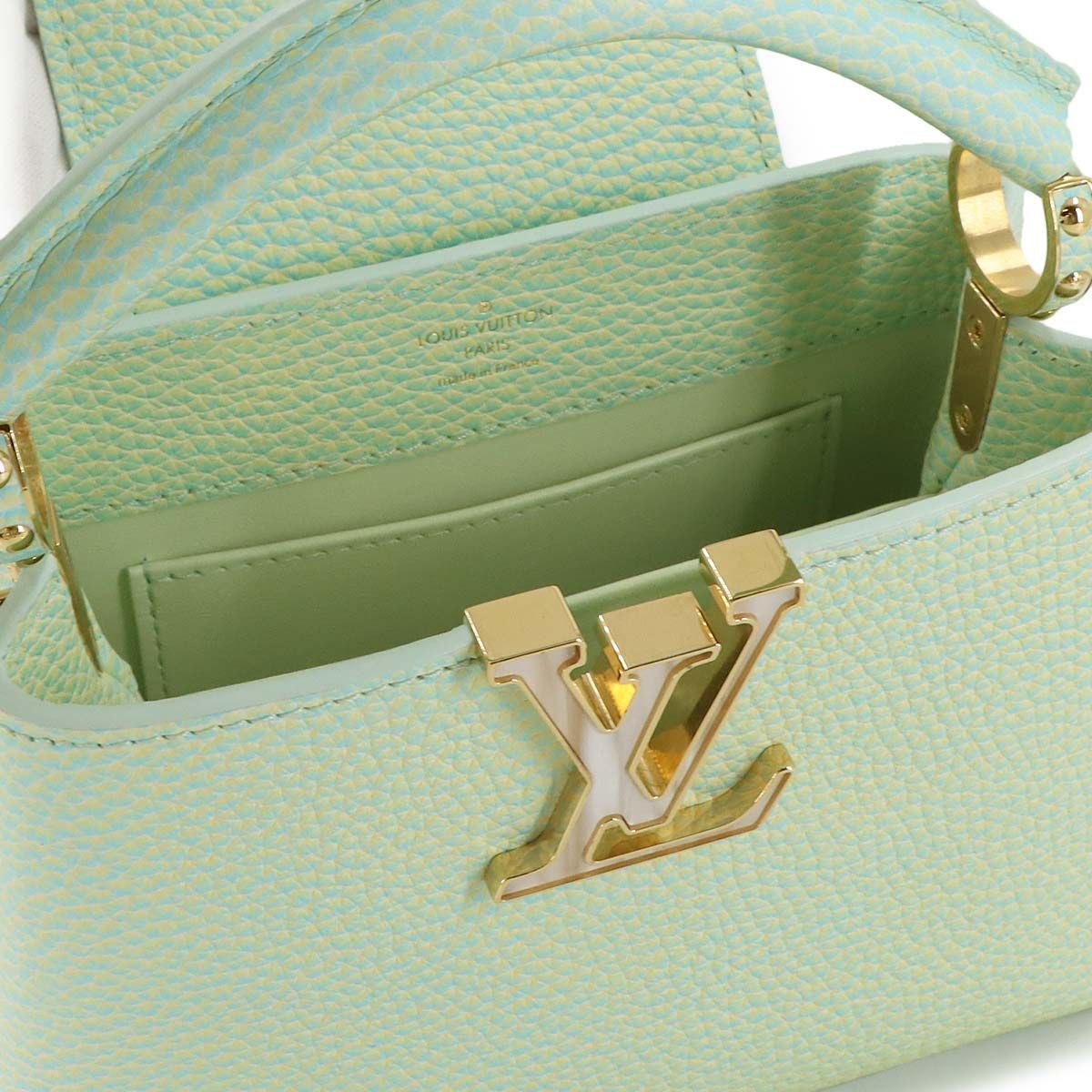 Louis Vuitton Capucines Mini 2-Way Hand Bag Taurillon Leather Water Green