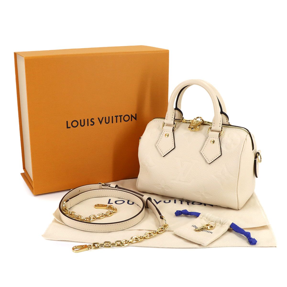 Louis Vuitton Monogram Empreinte Speedy Bandouliere 20 2-Way Hand Bag Cles