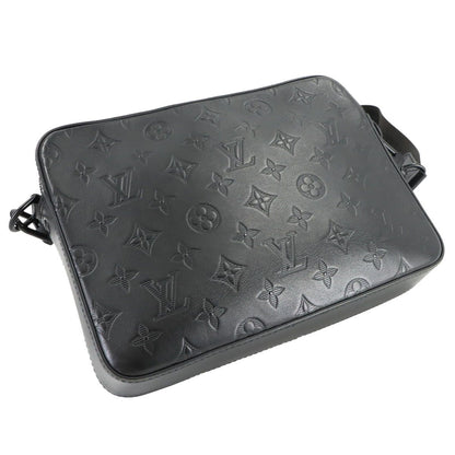 Louis Vuitton Monogram Shadow Duo Messenger Shoulder Bag Leather Black