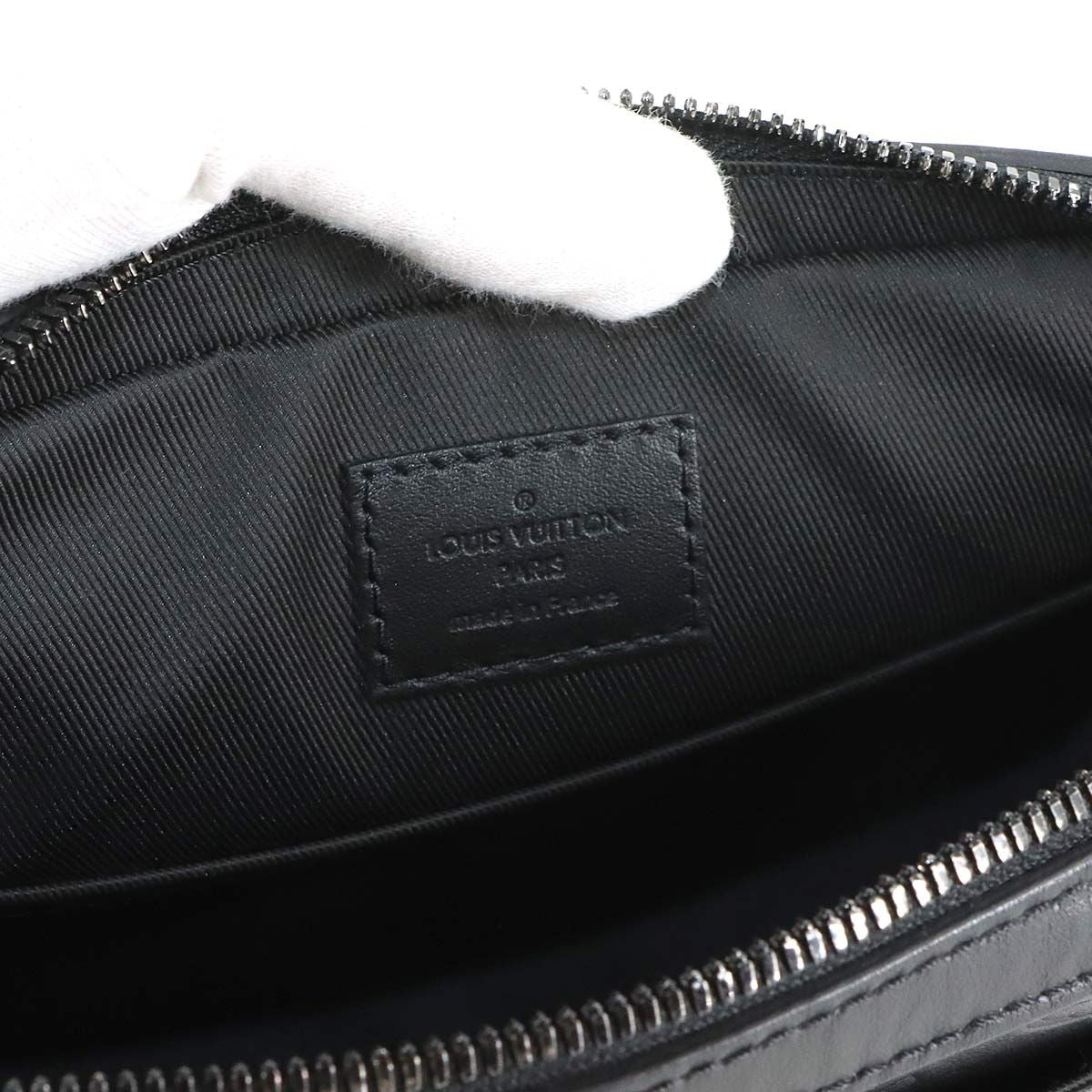 Louis Vuitton Monogram Shadow Duo Messenger Shoulder Bag Leather Black