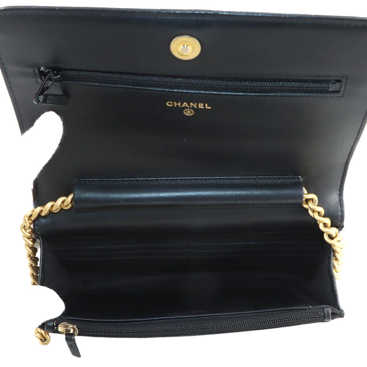 Chanel Chain Wallet Caviar Leather Black